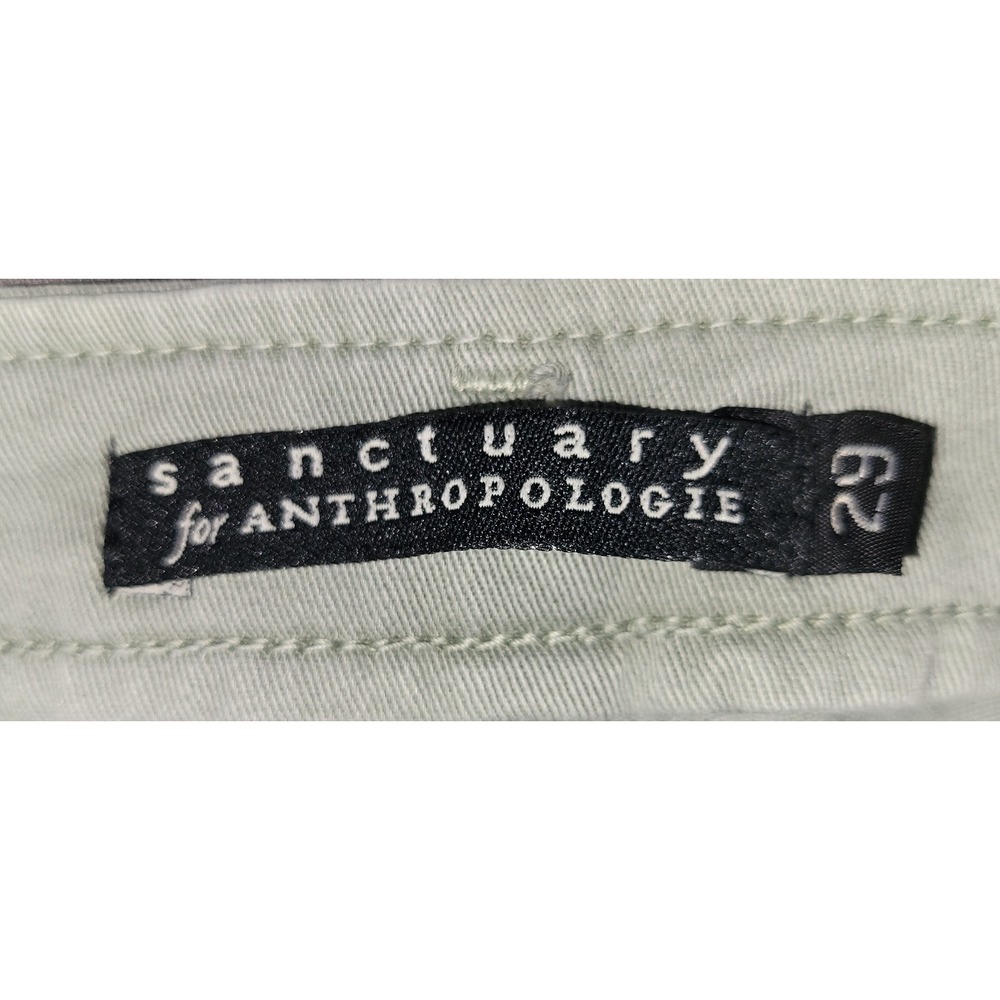 Sanctuary for Anthropologie Sage Green Skinny Moto Pants w/Ankle Zip - Picture 6 of 7